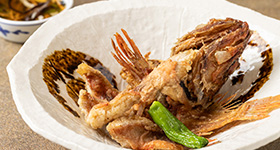 夢カサゴ野菜あんかけ　ピーマン　人参　木耳　占地　獅子唐